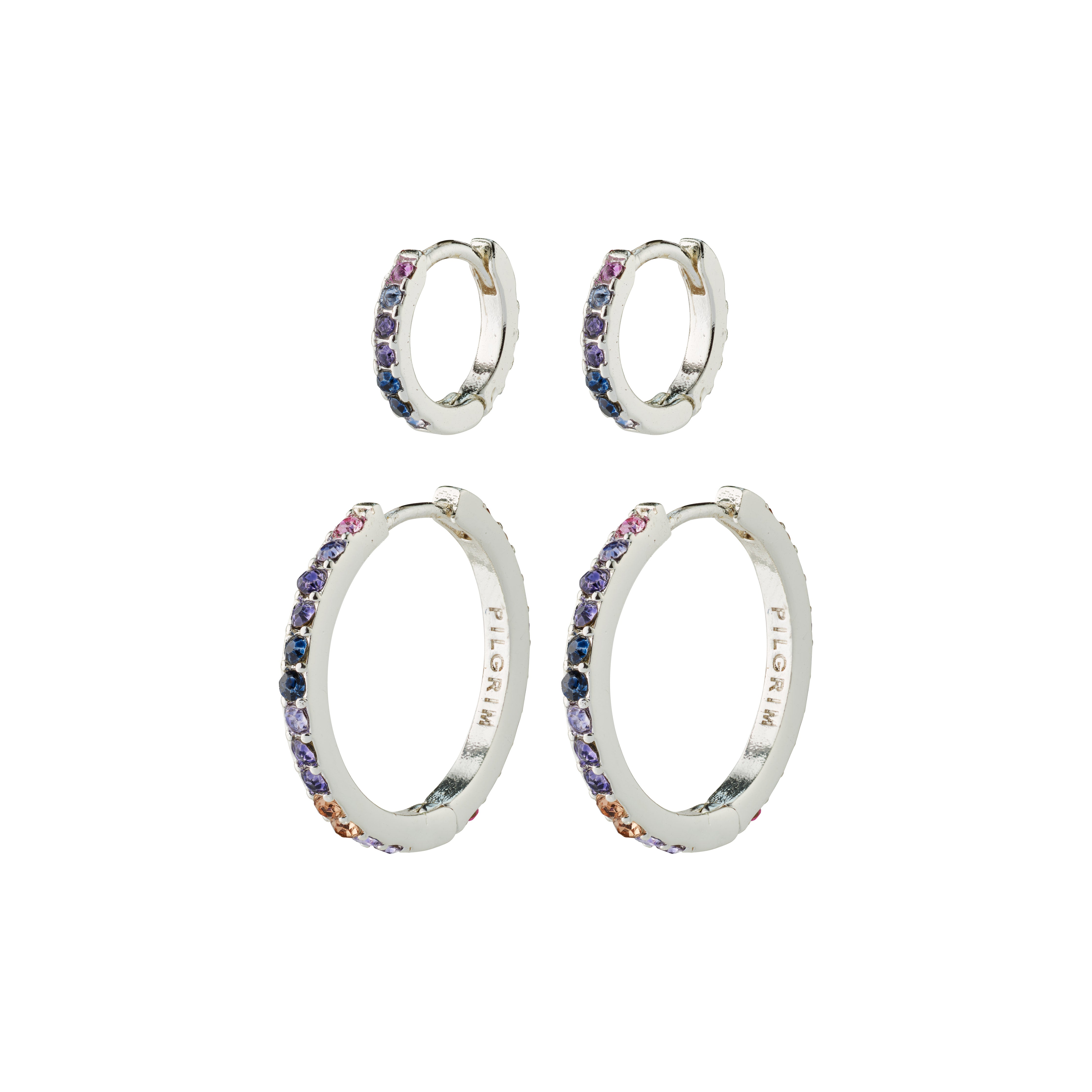 Pilgrim REIGN recycelte Hoops, 2-in-1-Set, versilbert