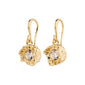 CALLUM earrings gold-plated feature a large Preciosa crystal in a nature-inspired setting, offering a sparkling, classy accessory made from 79% recycled materials.