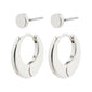 EILISH huggie hoop earrings & studs 2-in-1 silver-plated set featuring chunky hoops and small ear studs for a retro-inspired, stylish look.