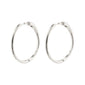 EANNA large hoops silver-plated, crafted from 99% recycled material, feature a wide silhouette, blending timeless elegance with a trendy look for versatile wear.