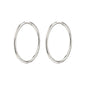 EANNA maxi hoops silver-plated, elegant silver hoop earrings, perfect for versatile styling, crafted from 99% recycled material, a timeless addition to any jewellery collection.