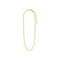 DESIREE gold-plated necklace featuring a unique chain design with cubes and round links, offering a stylish, confident look with a 45 cm length and 15 cm extension chain.