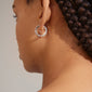 HELI recycled crystal hoop earrings silver-plated