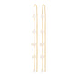 ZENAIA pearl chain earrings gold-plated, featuring elegant, long gold chains with delicate freshwater pearls, offering a sophisticated and timeless silhouette from Pilgrim.