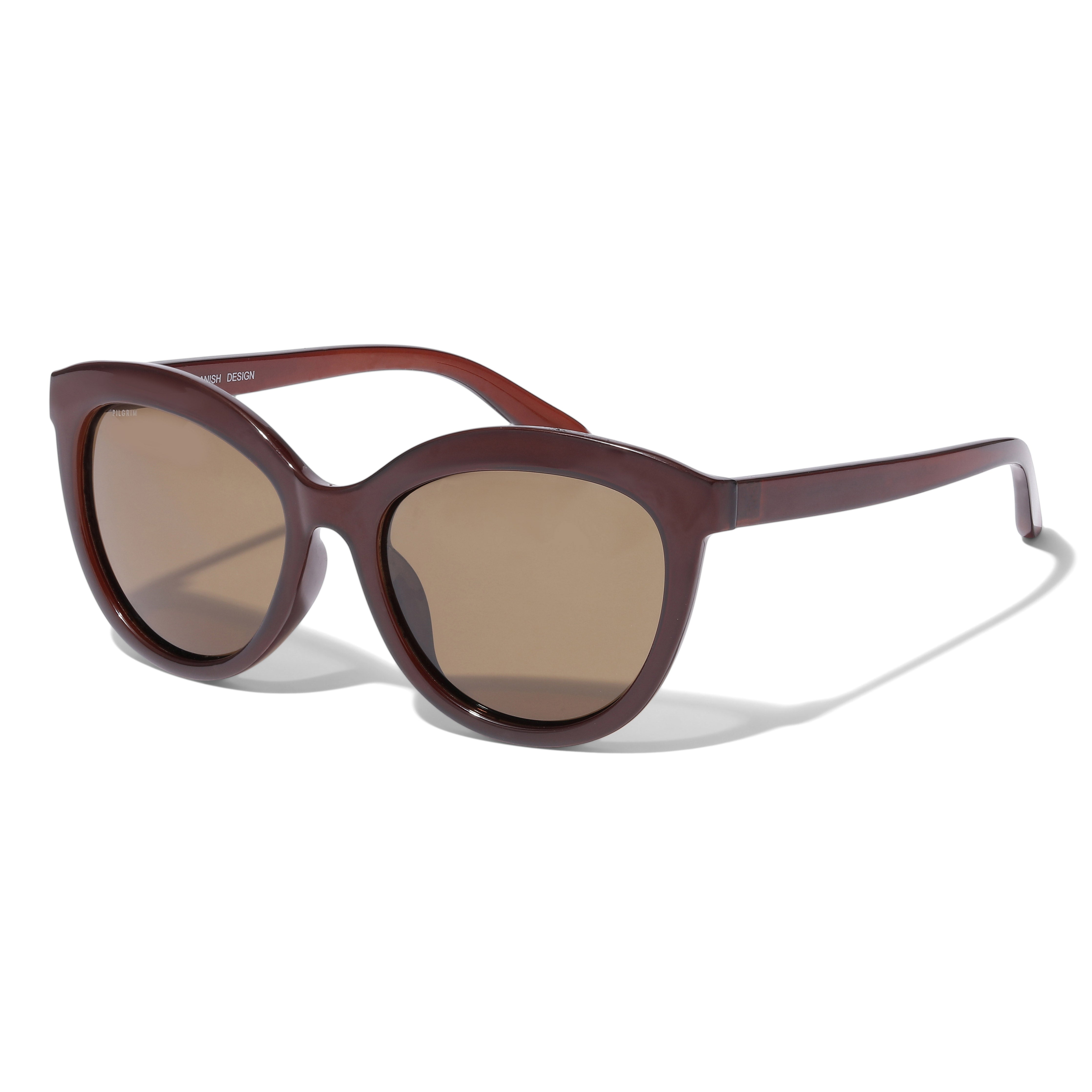 Pilgrim MARLENE recycelte Cat-Eye-Sonnenbrille braun