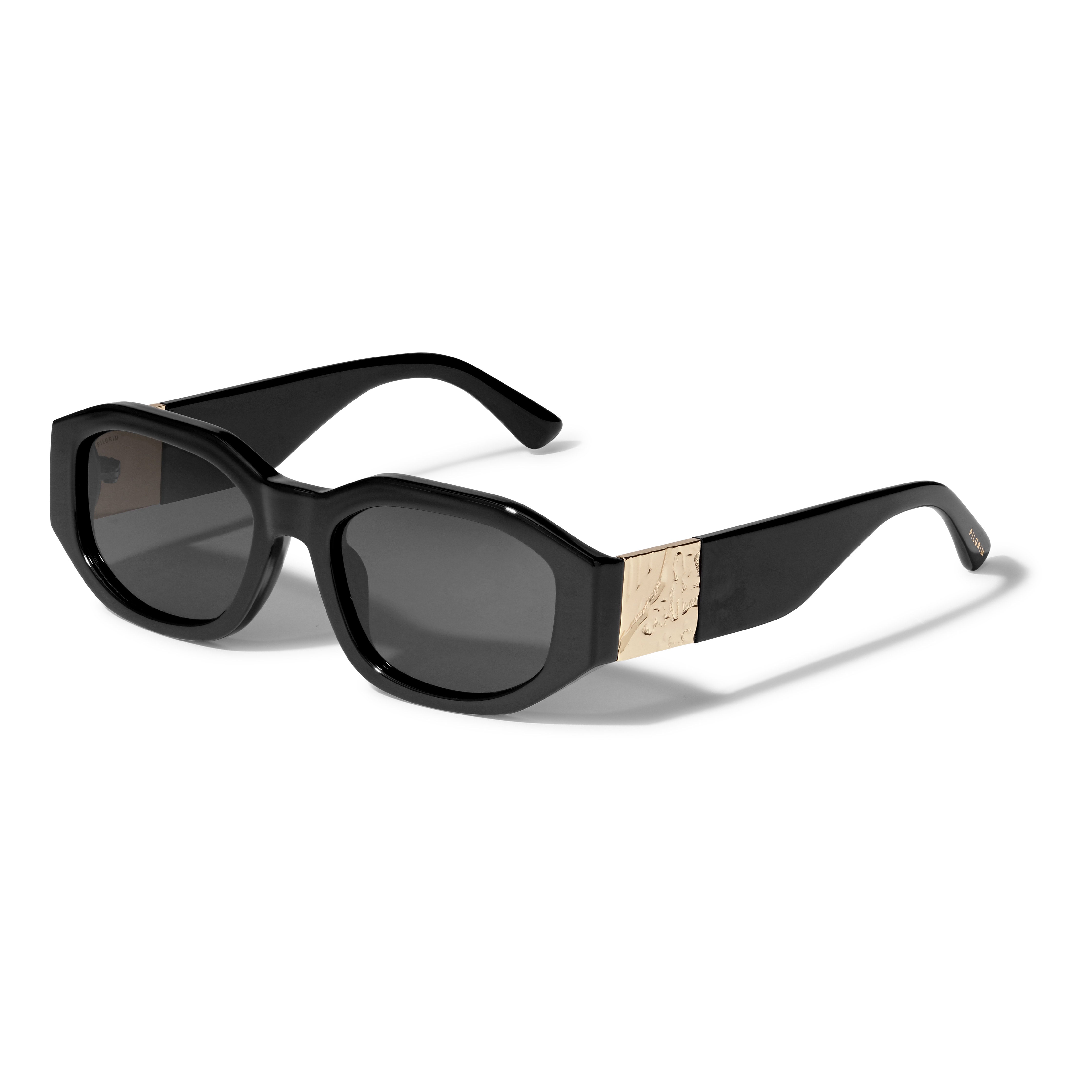 Pilgrim ZAYN Recycelte Sonnenbrille Schwarz/Gold