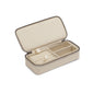 Jewellery box, Light Sand, Medium: Compact white zippered case for organizing rings, earrings, necklaces, and bracelets with Scandinavian style and removable panel for larger items.