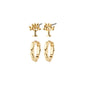 PIPER recycled gift set, earrings 2-in-1 set, gold-plated